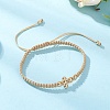 Brass Beaded Braided Bead Bracelets BJEW-JB12817-3