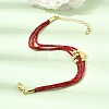 Polyester Multi-Strand Bracelets FB-CBA983F-02G-06-2