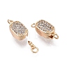 Brass Micro Pave Clear Cubic Zirconia Box Clasps KK-Q074-04G-2