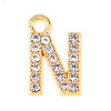 Golden Tone Alloy Rhinestone Pendants PW-WGCC773-14-1