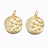 Brass Micro Pave Clear Cubic Zirconia Pendants ZIRC-N039-135-NF-2