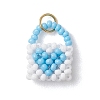 Glass Seed Beaded Handbag Pendants PALLOY-MZ01217-02-1