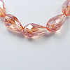 Electroplate Glass Beads Strands X-EGLA-R008-6x4mm-7-1