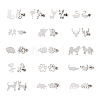 16 Pairs 16 Style Crocodiles & Dog & Swan & Hedgehog & Dinosaur & Bird 304 Stainless Steel Stud Earrings EJEW-CF0001-02P-2