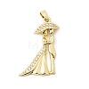 Wedding Brass Micro Pave Clear Cubic Zirconia Pendants KK-D237-01G-1