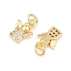Brass Micro Pave Cubic Zirconia Charms KK-C162-032G-2
