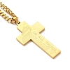 304 Stainless Steel Cross Pendant Necklaces NJEW-M197-04G-2