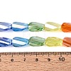 Electroplate Transparent Glass Beads Strands EGLA-N022-10B-C01-4