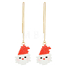 Christmas 304 Stainless Steel with Glass Cylinder Seed Beads Ear Thread EJEW-MZ00817-2