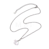 Electroplated Clear AB Glass Pendant Necklaces NJEW-JN05146-03-2