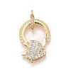 Brass Micro Pave Cubic Zirconia Lobster Claw Clasps KK-A161-02G-1
