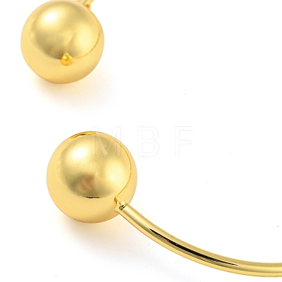 Round Beaded Brass Cuff Bangles BJEW-Q769-01G-1