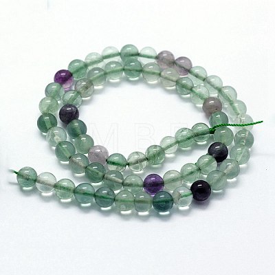 Natural Fluorite Beads Strands X-G-I199-12-6mm-1