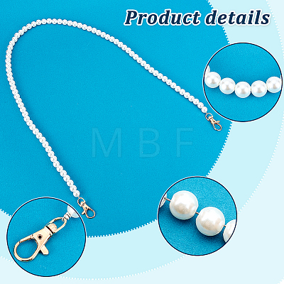   2Pcs Resin Imitation Pearl Bead Bag Straps FIND-PH0008-23B-1