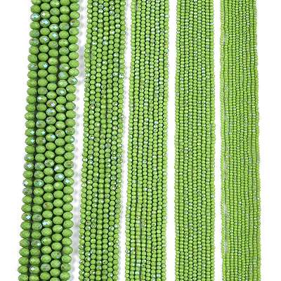 Electroplate Opaque Solid Color Glass Beads Strands EGLA-A044-P3mm-L30-1