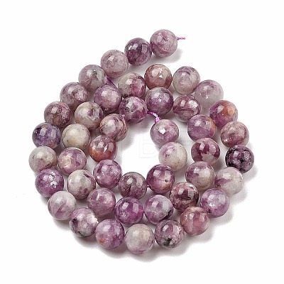 Natural Lepidolite/Purple Mica Stone Beads Strands G-G160-A01-01-1