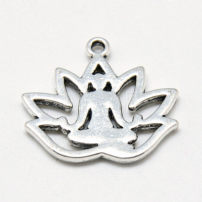 Tibetan Style Alloy Yoga Theme Pendants X-TIBE-S301-005AS-NR-1