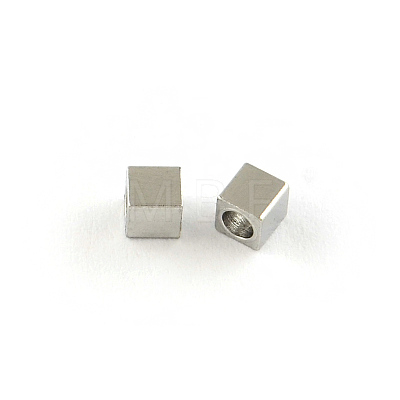 201 Stainless Steel Cube Spacer Beads STAS-S040-10-1