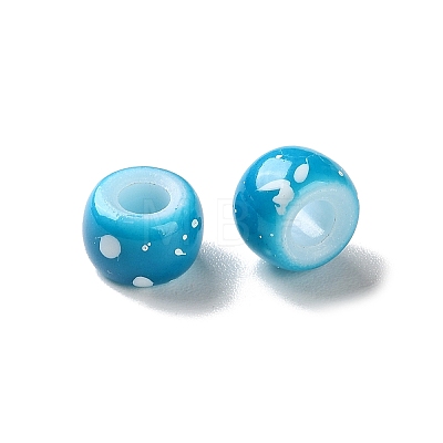 Spray Painted ABS Plastic European Beads KY-G033-01A-05-1