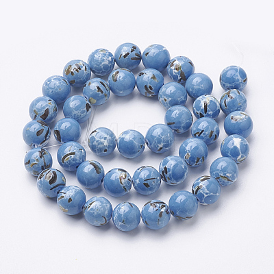 Assembled Synthetic Turquoise and Shell Beads Strands G-S212-12mm-06-1