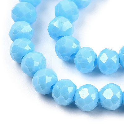 Electroplate Glass Beads Strands X-EGLA-A034-P8mm-A06-1