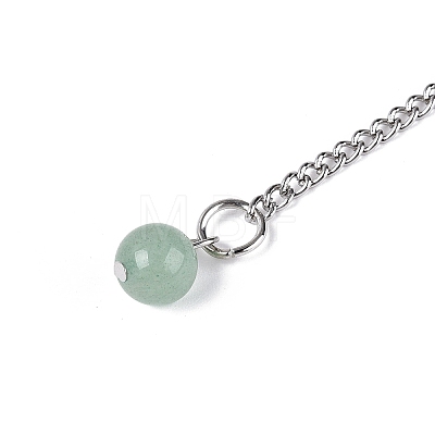 Natural Green Aventurine Dowsing Pendulum Pendants AJEW-N005-01E-1