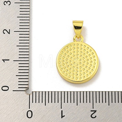 Rack Plating Brass Pave Nature Shell Cross Pendants X-KK-C074-34G-1