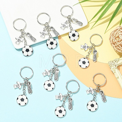 10Pcs Football Theme Alloy Keychain KEYC-YW00231-1
