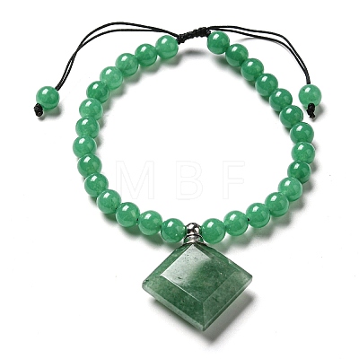 Natural Mixed Stone Charm Bracelet BJEW-G687-02D-1