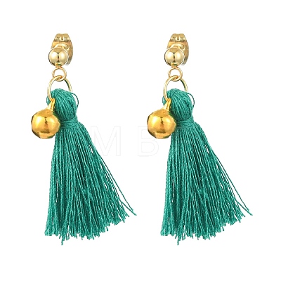 Christmas Tree Tassel Dangle Earrings EJEW-JE06104-1