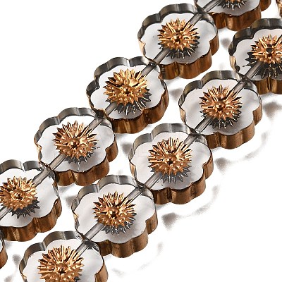 Electroplated Transparent Glass Beads Strands GL-CBA98F0-05C-1