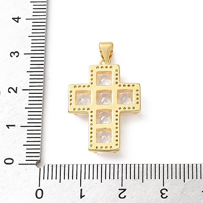 Brass Pave Cubic Zirconia Pendants CU-CBA03AF-17G-04-1