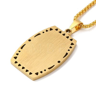 Word Tag 201 Stainless Steel Pendant Necklace with Iron Box Chains NJEW-D048-02G-1