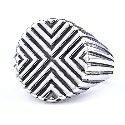 Textured 304 Stainless Steel Finger Rings for Men FS-WGDE9FA-04-1