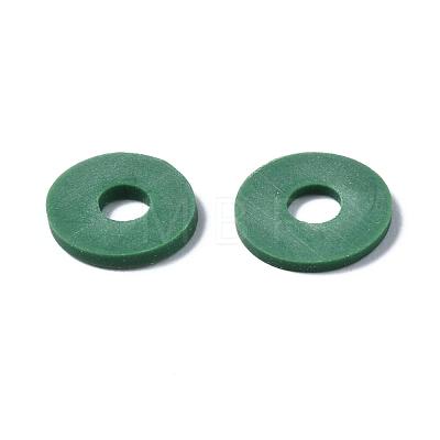 Flat Round Handmade Polymer Clay Beads CLAY-R067-10mm-46-1