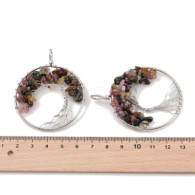 Natural Multicolor Tourmaline Big Pendants G-G910-K17-P-1