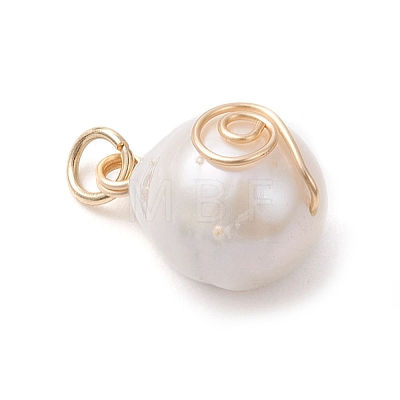 Natural Keshi Pearl Pendants PALLOY-JF04811-01-1