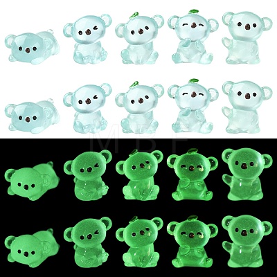 40Pcs 8 Styles Luminous 
Koala Miniature Ornaments DJEW-CJZ0001-005-1