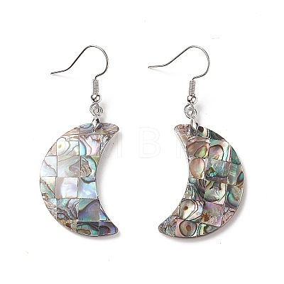Abalone Shell/Paua Shell Dangle Earrings EJEW-F147-C15-1