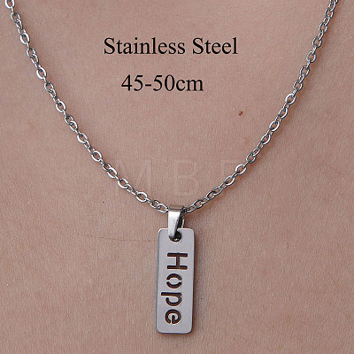 201 Stainless Steel Word Hope Pendant Necklace NJEW-OY001-48-1