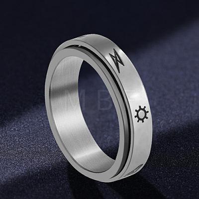 Sun & Cloud & Bolt Lightning Alloy Rotating Finger Ring PW-WG83216-05-1