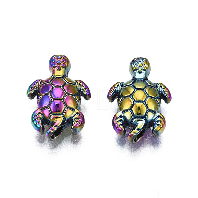 Rack Plating Rainbow Color Alloy Beads PALLOY-S180-333-1