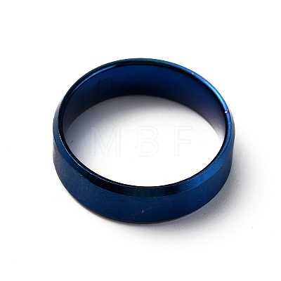 Titanium Steel Wide Band Finger Rings for Women Men RJEW-WH0009-13H-BU-1