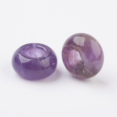 Natural Amethyst European Beads X-G-G740-14x8mm-13-1