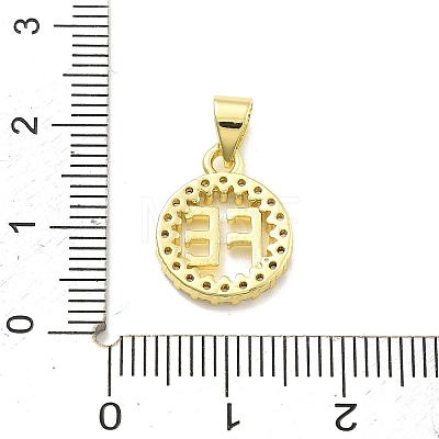 Rack Plating Brass Micro Pave Cubic Zirconia Pendants KK-D359-31G-1