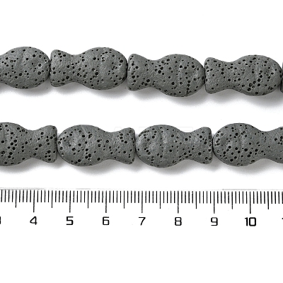 Fish Dyed Natural Lava Rock Beads Strands G-O126-01A-11-1