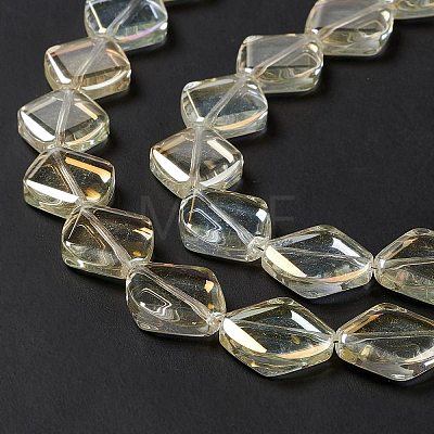 Electroplate Glass Beads Strands EGLA-L032-FR04-1