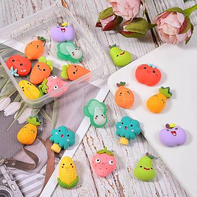 20Pcs 10 Style Opaque Resin Cabochons CRES-SZ0001-18-1