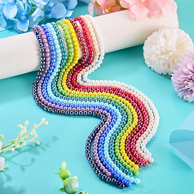 11Strands 11 Colors Electroplate Opaque Glass Beads Strands GLAA-TA0004-34-1