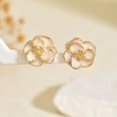 Flower Brass Stud Earrings VS5484-1-1